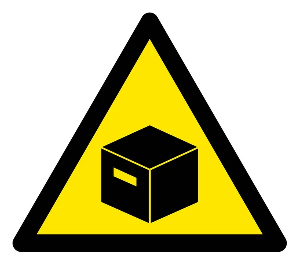 Raster Parcel Box Warning Triangle Sign Icon — Stock Photo, Image