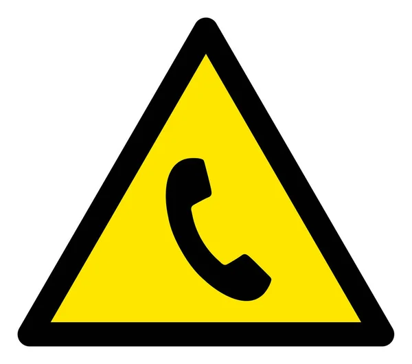 Raster telefone aviso triângulo sinal ícone — Fotografia de Stock