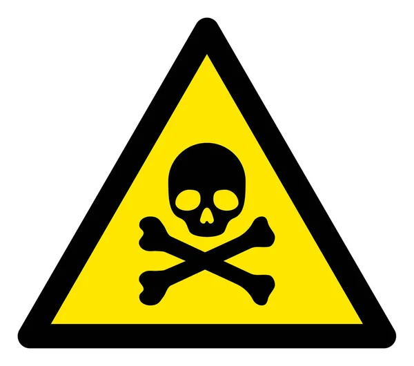 Raster Skull and Bones Warning Triangle Sign Icon — Stock Photo, Image