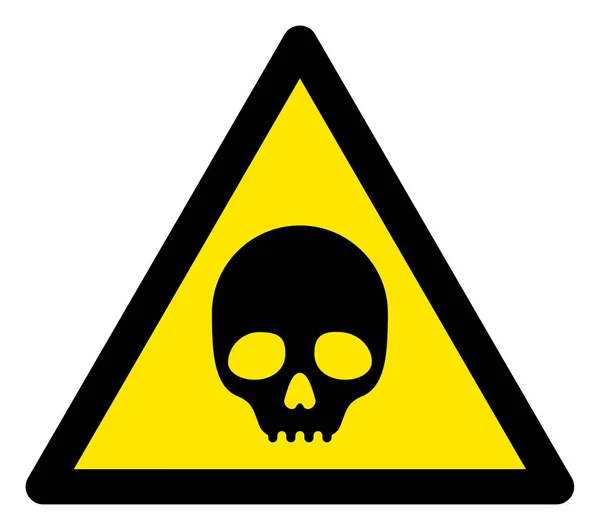 Raster Skull V2 Warndreieck Sign Icon — Stockfoto