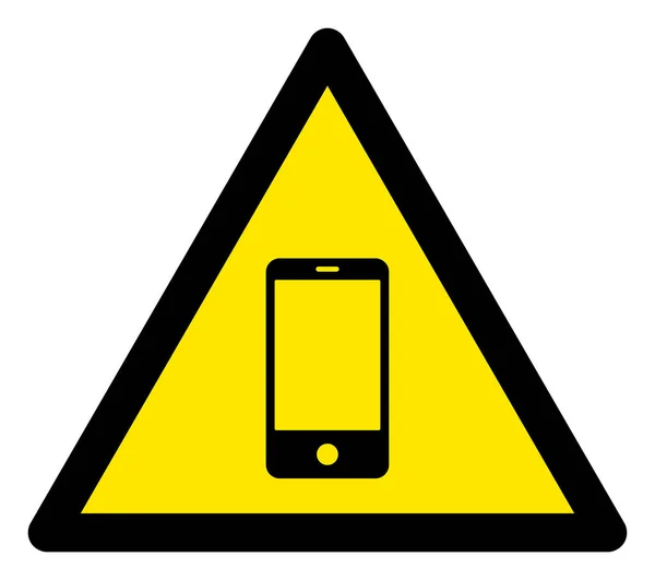 Trójkąt ostrzegawczy Raster Smartphone Sign Icon — Zdjęcie stockowe