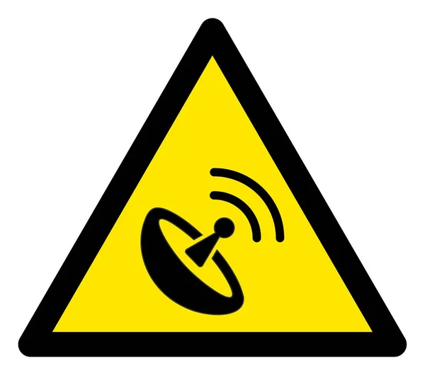 Raster Space Antenna Warning Triangle Sign Icon — Stock Photo, Image