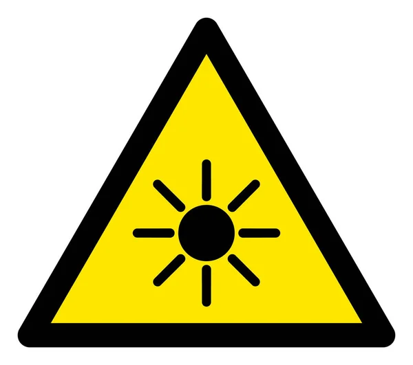 Raster Rayos de Sol Advertencia Triángulo Signo Icono —  Fotos de Stock