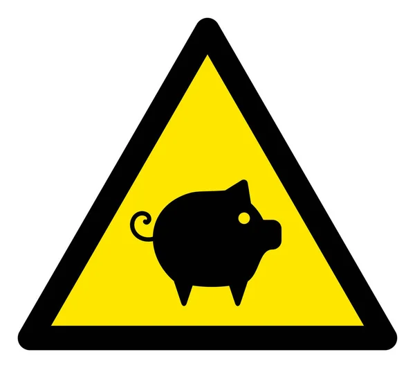 Raster Swine Avertissement Triangle signe icône — Photo