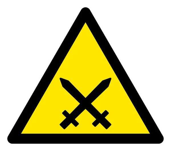 Raster Swords Aviso Triângulo Sinal Ícone — Fotografia de Stock
