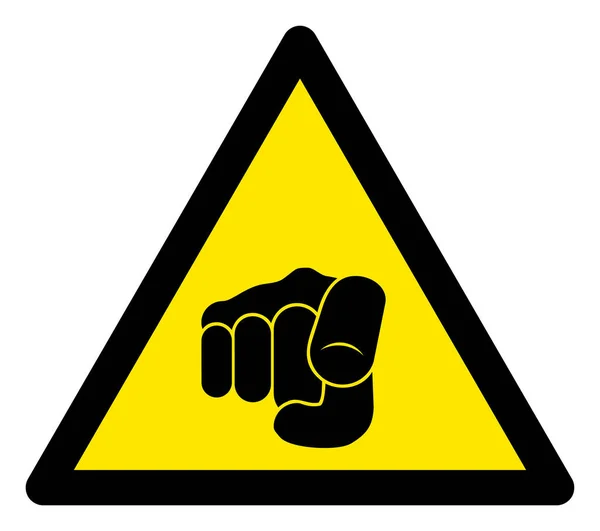 Raster Want You Finger Warning Triangle Sign Icon — Stock fotografie