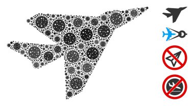 KoronaVirüs Simgelerinin Uçak Önleme Mozaiği