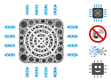 Covid Virüs Simgelerinin ASIC İşlemcisi Mozaiği