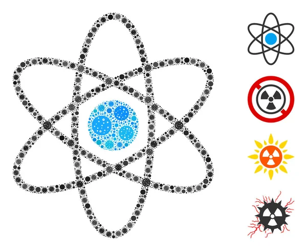 Covid Virüs Ögelerinin Atom Mozaiği — Stok Vektör