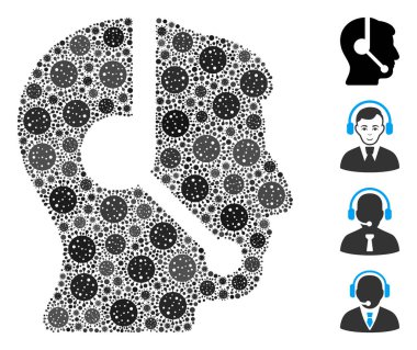 CoronaVirüs Elementleri Merkezi Operatörü Mozaiği