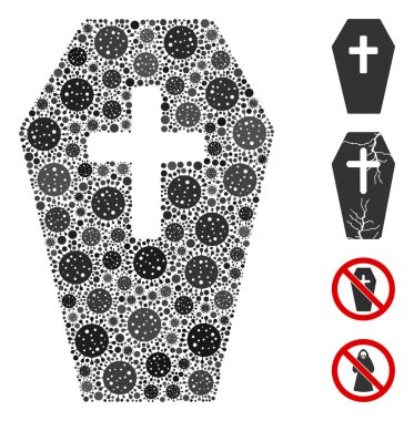 Covid Virüs Simgelerinin Tabut Mozaiği