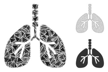 Üçgen Mozaik Solunum Sistemi Simgesi ve Vektör Ağ 2B Modeli