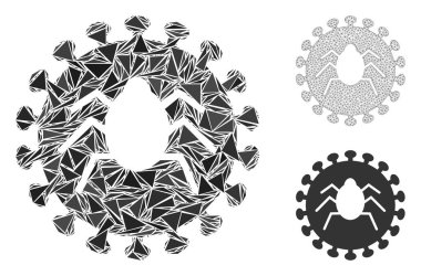 Üçgen Mozaik Hata Virüsü Simgesi ve Vektör Ağları Model
