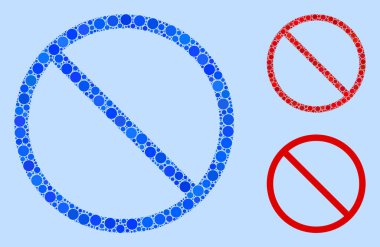 Yuvarlak Nokta Yasak Simge Mozaiği