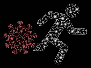 Coronavirus 'tan Parlak Ağlı Koşan Adam Fişek Benekleriyle