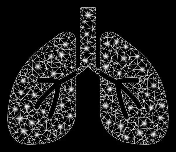 Jasna siatka 2D Płuca z plamami rozbłysku — Zdjęcie stockowe