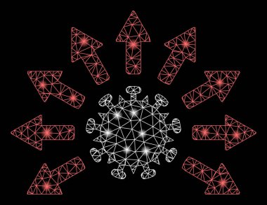 Işık Noktaları ile Parlak Kablo Çerçevesi Virüs Dağıtımı