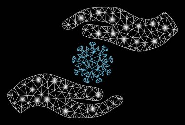 Parlak Ağlı Coronavirüs Aydınlık Noktalı Bakım Elleri