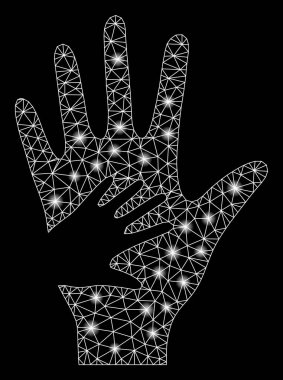 Flaş Noktaları ile Parlak Kablo Çerçevesi Yardım Eli