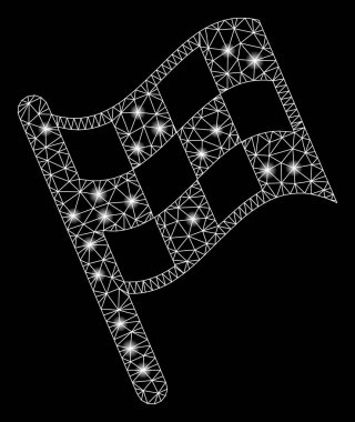 Parlak Ağ 2D Flaş Noktalarıyla Bayrağı Bitir