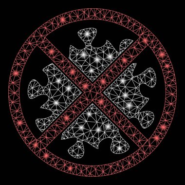 Parlak Ağ 2D Flaş Noktalı Coronavirüs 'ü Durdur