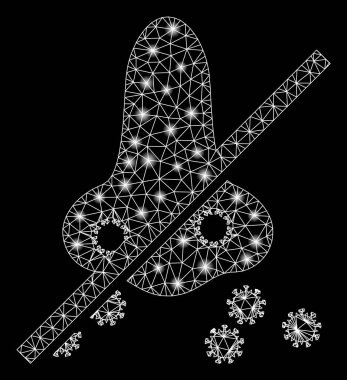 Parlak Ağ 2D Burun Virüsü Yok Alev lekeleri ile Yayılmış