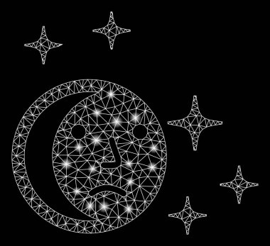 Işık Noktalarıyla Parlak Ağ 2D Dün Gece