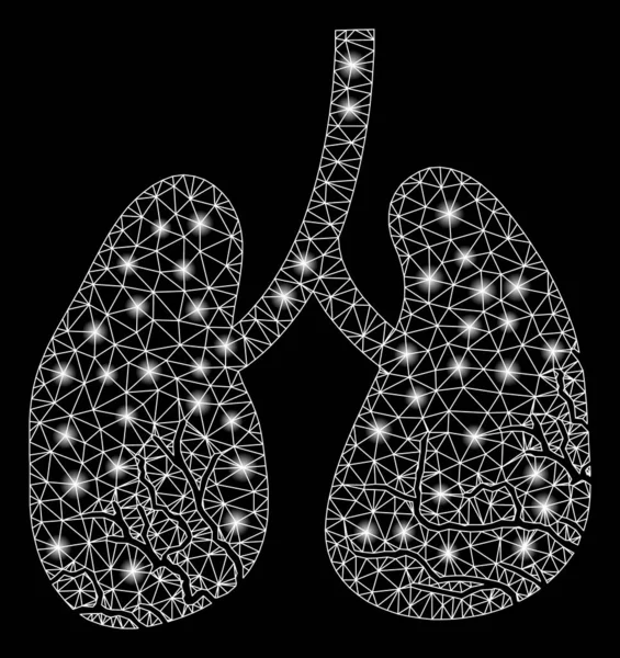 Jasna siatka Rak płuc z plamkami błyskowymi — Zdjęcie stockowe