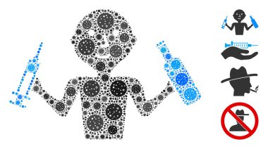 KoronaVirüs Maddeleri Bağımlı Adam Mozaiği