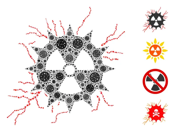 Atomik Güç, Covid Virüs Ögelerinin Mozaiğine Yol Açtı — Stok Vektör