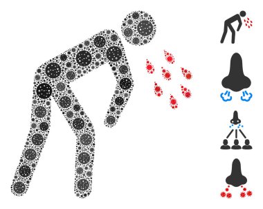 Coronavirus Hastalığı CoronaVirüs Elementleri Mozaiği