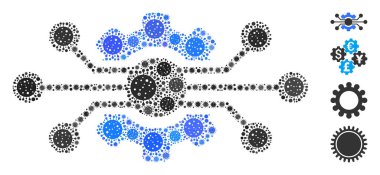 Covid Virüs Simgelerinin Elektronik Cog Mozaiği