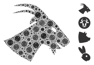 Covid Virüs Simgelerinin Keçi Başı Mozaiği