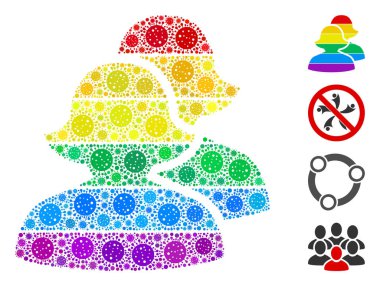 CoronaVirüs Simgelerinin Lezbiyen Kadın Mozaiği