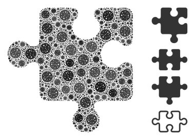 Covid Virüs Elementleri Bulmaca Detaylı Kolajı