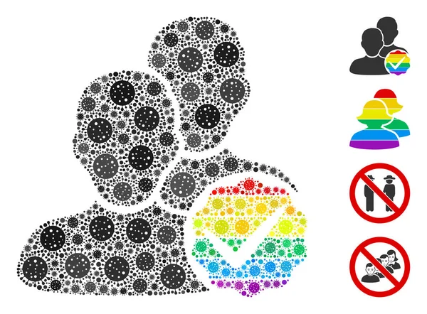 Para los Gays Solo Collage de Artículos de CoronaVirus — Vector de stock