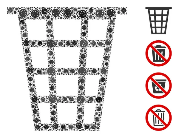 CoronaVirus items的Junk Mosaic — 图库矢量图片