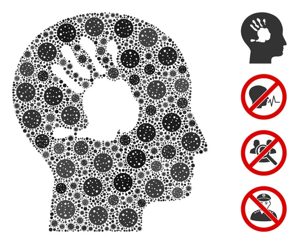 Mental Imprinting Mosaic of CoronaVirus Itens — Vetor de Stock