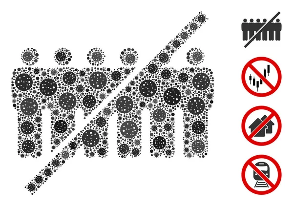 Немає жодної народної лінії мозаїки про ікони вірусу Covid — стоковий вектор