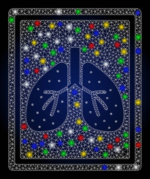 Flare Mesh Network Lungen Fluorographie mit Farbflecken — Stockfoto