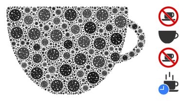 CoronaVirüs Simgelerinin Çay Kupası Mozaiği