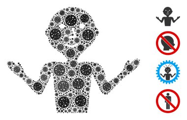 Covid Virüs Elementlerinden Genç Guru Mozaiği