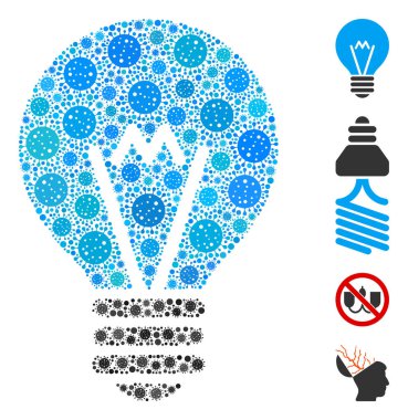 KoronaVirüs Ögelerinin Elektrik Ampulü Kolajı