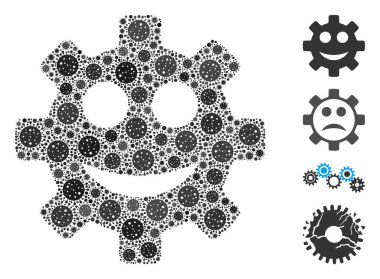 Covid Virüs Elementleri Gülümseme Kolajı