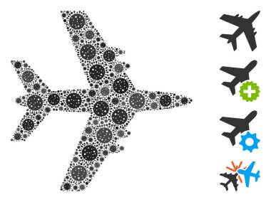 KoronaVirüs elementlerinin Jet Uçak Kolajı