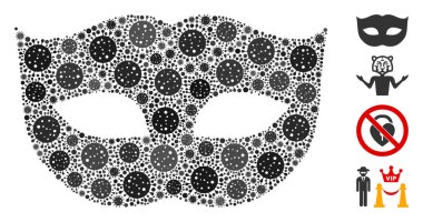 KoronaVirüs elementlerinin Gizlilik Maskesi Kolajı