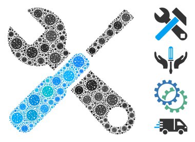 Covid Virüs Simgelerinin Araç Kolajı