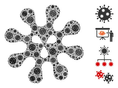 CoronaVirüs Simgelerinin Virüs Kolajı