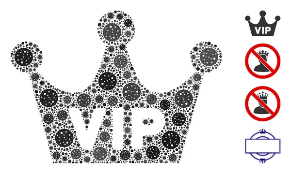 Corona VIP mosaico de virus Covid Artículos — Archivo Imágenes Vectoriales