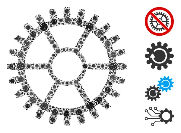 Ψηφιδωτό τροχού ρολογιού των εικόνων του CoronaVirus — Διανυσματικό Αρχείο